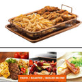Heat resistant stainless steel French fries basket + tray