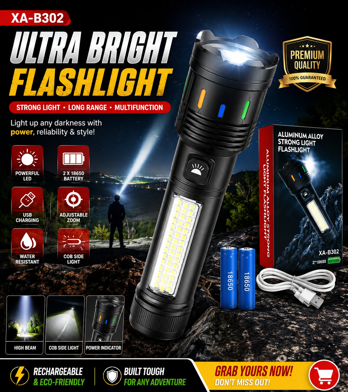 XA-B302 Rechargeable Flashlight