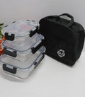 Glass snack box with lunch bag