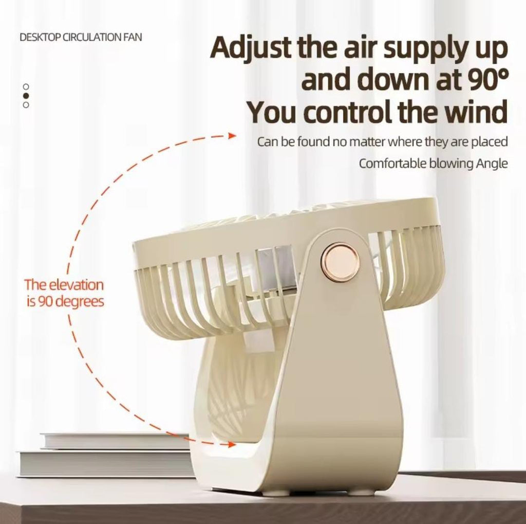 Led digital mini portable fan