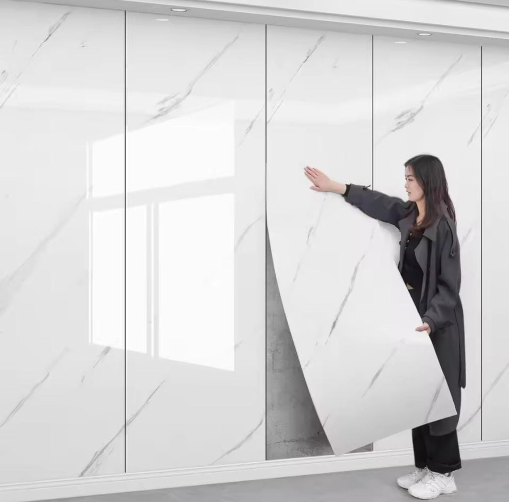 Adhesive marble wall paper roll