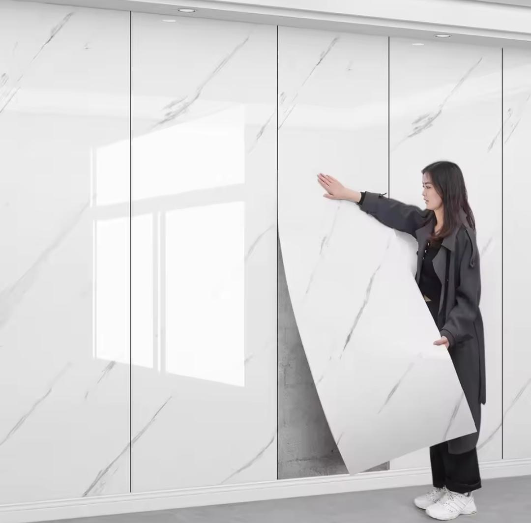 Adhesive marble wall paper roll