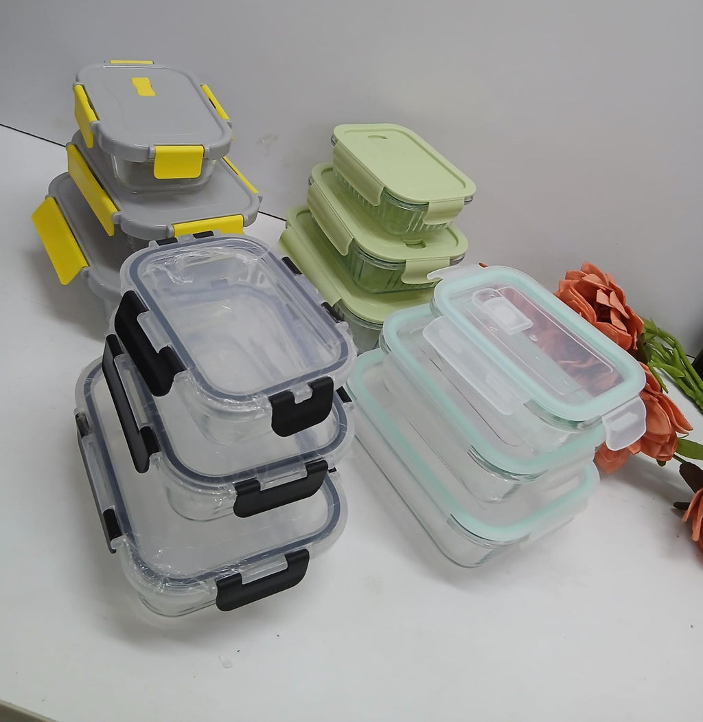 Glass snack box with lunch bag