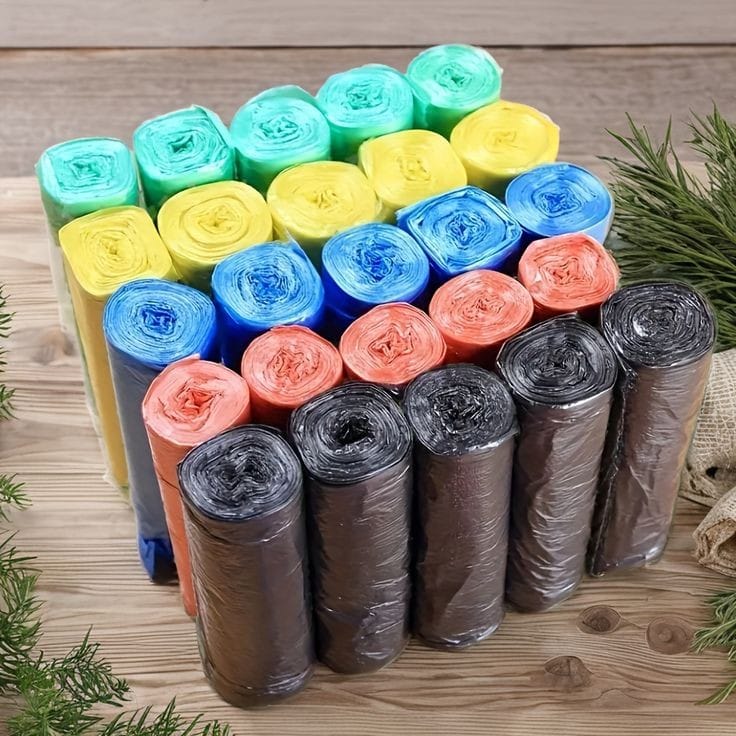 Assorted colours trash bags / garbage bags